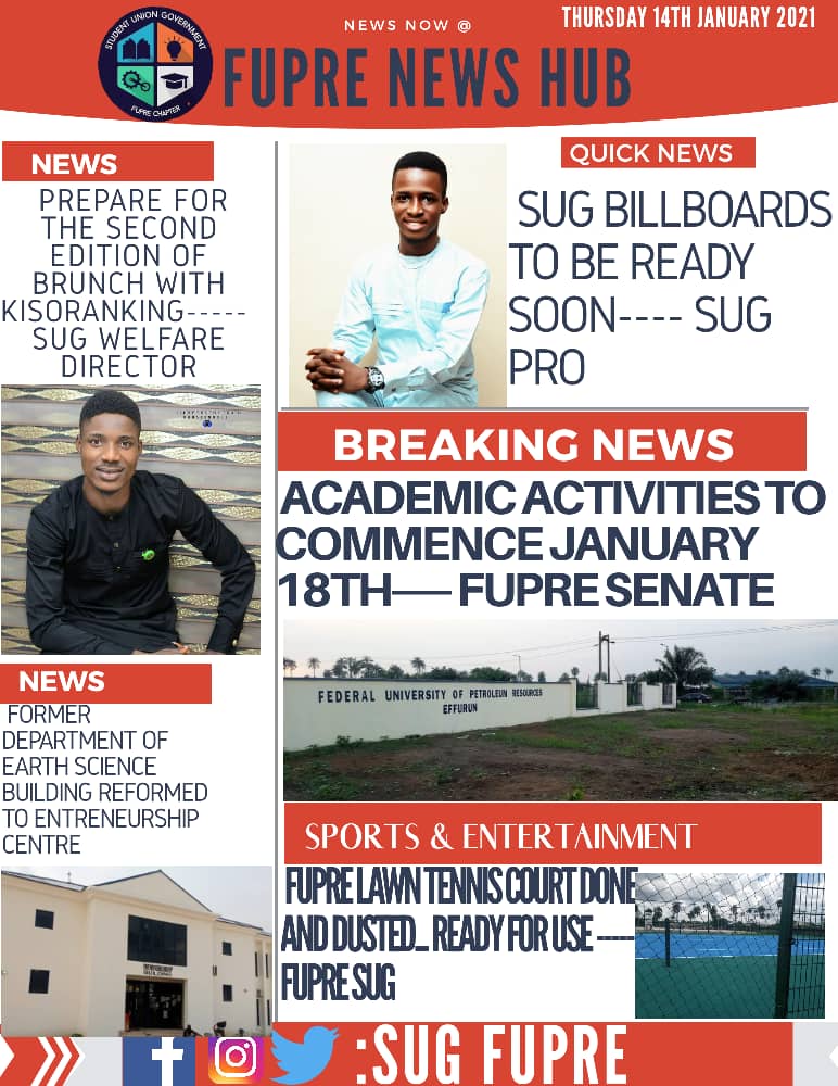 LATEST NEWS FROM FUPRE SUG